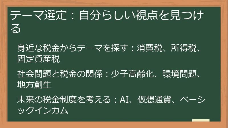テーマ選定：自分らしい視点を見つける