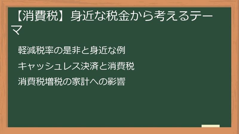 【消費税】身近な税金から考えるテーマ