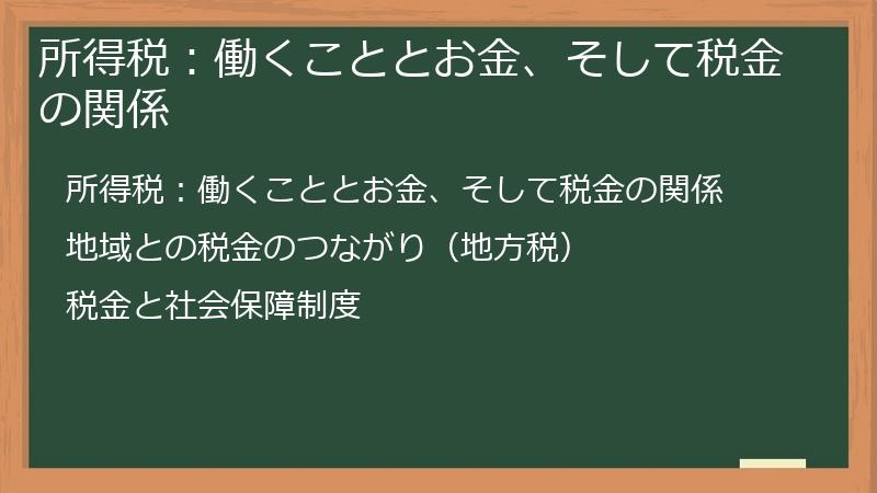 所得税:働くこととお金、そして税金の関係