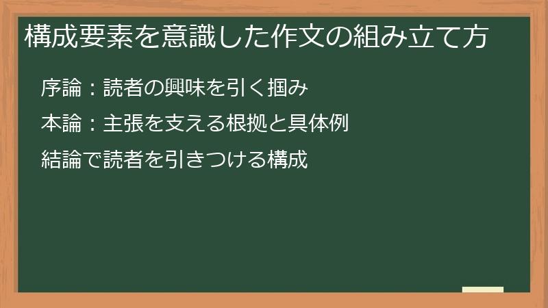 構成要素を意識した作文の組み立て方