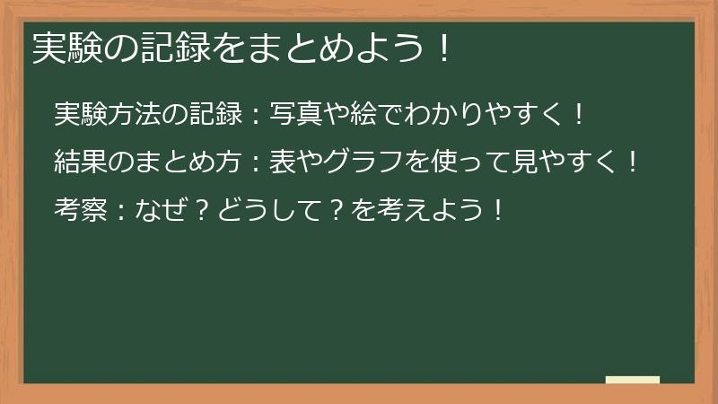 実験の記録をまとめよう！