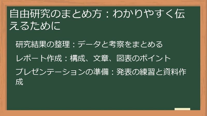 自由研究のまとめ方：わかりやすく伝えるために