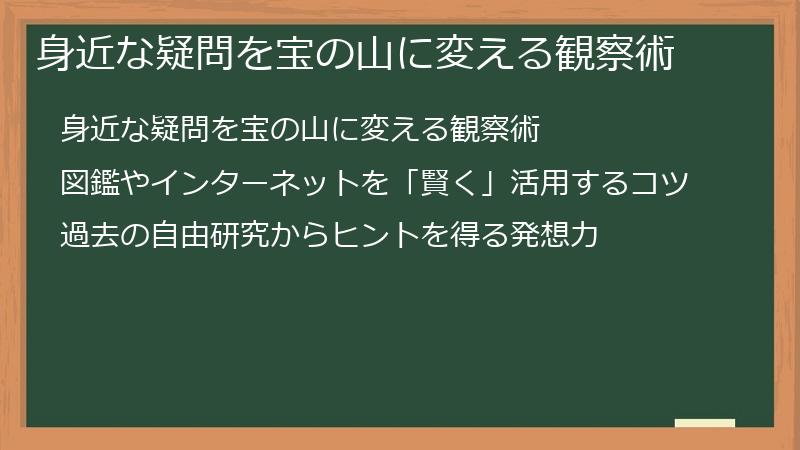 身近な疑問を宝の山に変える観察術