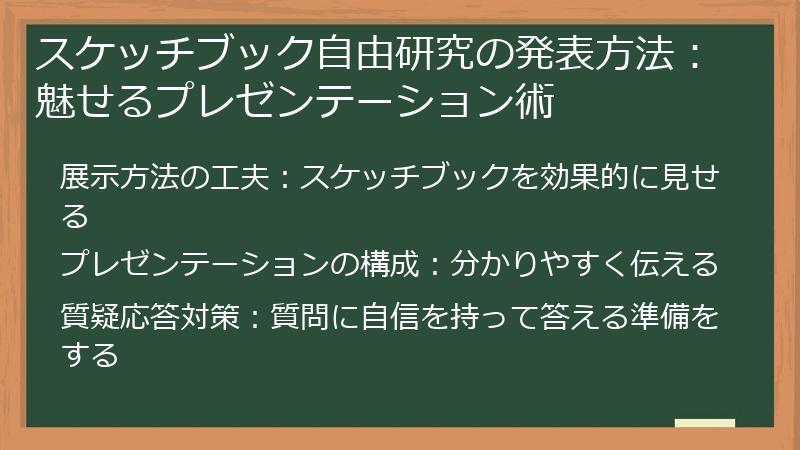 スケッチブック自由研究の発表方法：魅せるプレゼンテーション術