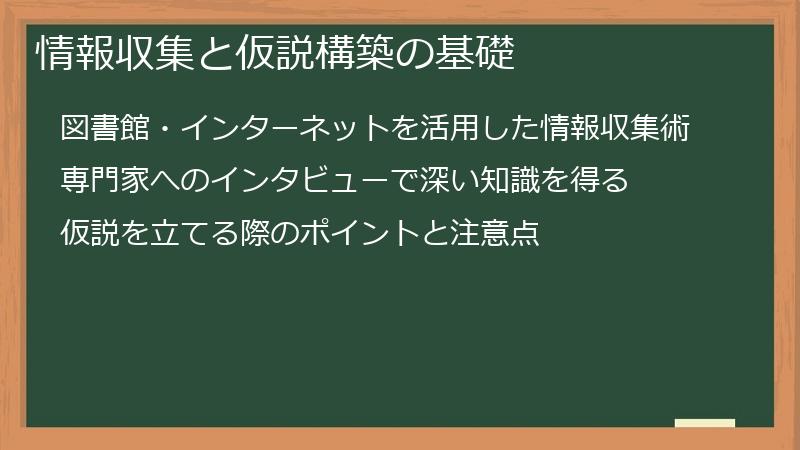 情報収集と仮説構築の基礎