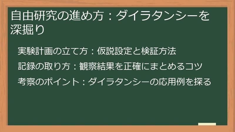自由研究の進め方：ダイラタンシーを深掘り