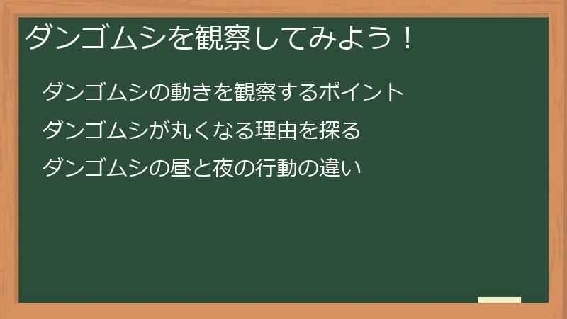 ダンゴムシを観察してみよう！