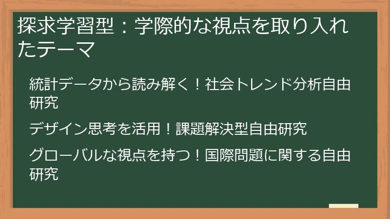 探求学習型：学際的な視点を取り入れたテーマ