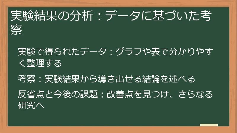 実験結果の分析：データに基づいた考察