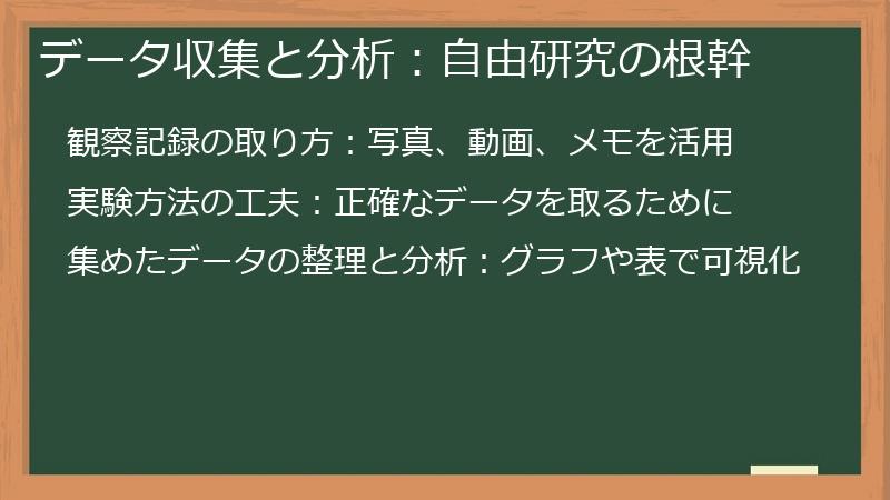 データ収集と分析：自由研究の根幹