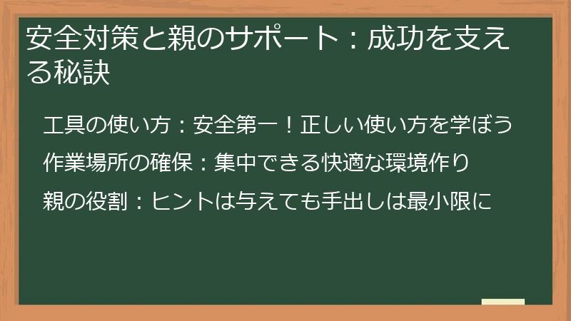 安全対策と親のサポート：成功を支える秘訣