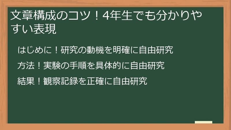 文章構成のコツ！4年生でも分かりやすい表現