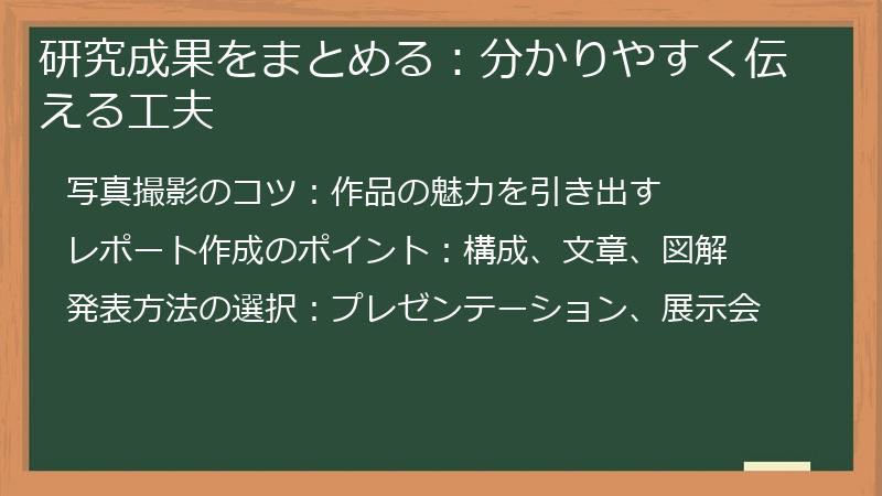 研究成果をまとめる：分かりやすく伝える工夫