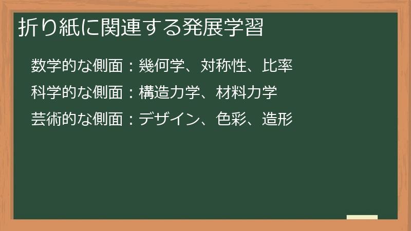 折り紙に関連する発展学習