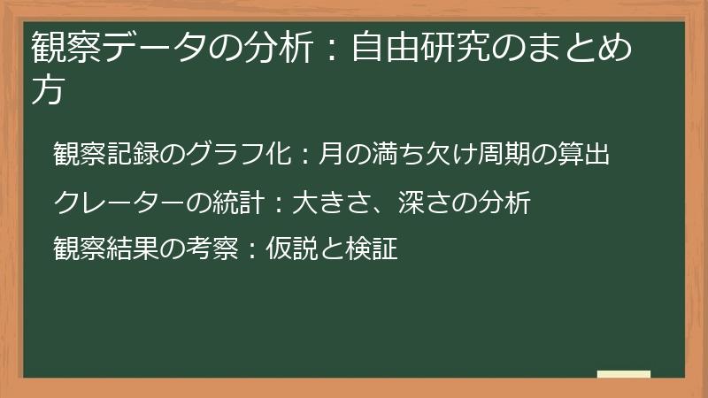 観察データの分析：自由研究のまとめ方