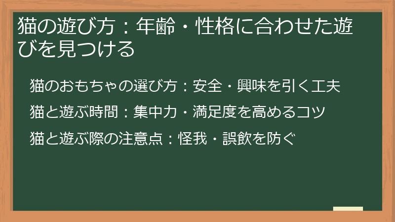 猫の遊び方：年齢・性格に合わせた遊びを見つける