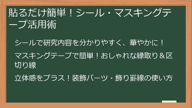 貼るだけ簡単！シール・マスキングテープ活用術
