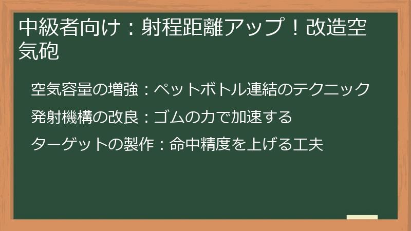 中級者向け：射程距離アップ！改造空気砲