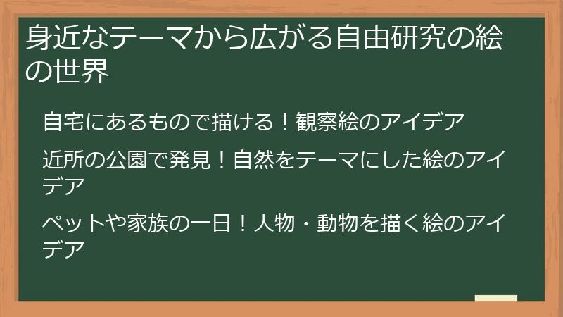 身近なテーマから広がる自由研究の絵の世界