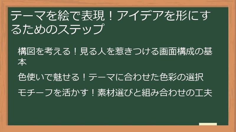 テーマを絵で表現！アイデアを形にするためのステップ
