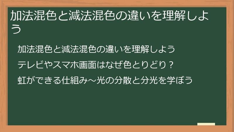 加法混色と減法混色の違いを理解しよう