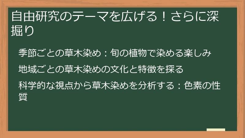 自由研究のテーマを広げる！さらに深掘り