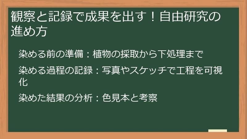 観察と記録で成果を出す！自由研究の進め方