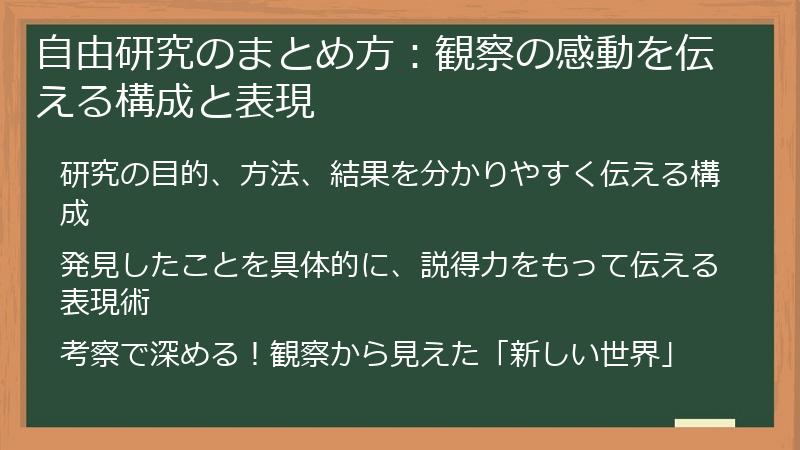 自由研究のまとめ方：観察の感動を伝える構成と表現