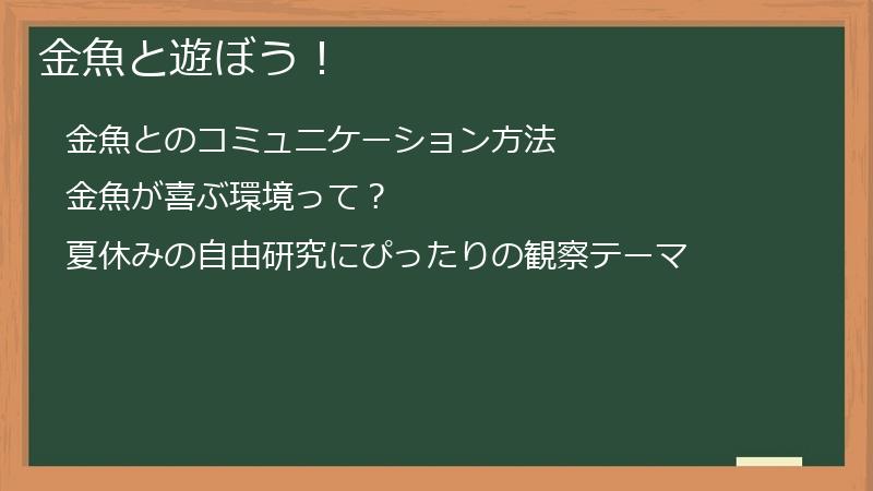 金魚と遊ぼう！