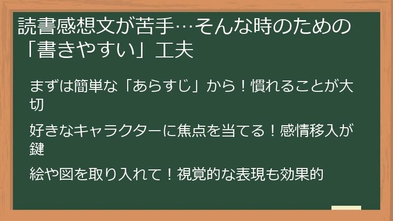 読書感想文が苦手…そんな時のための「書きやすい」工夫