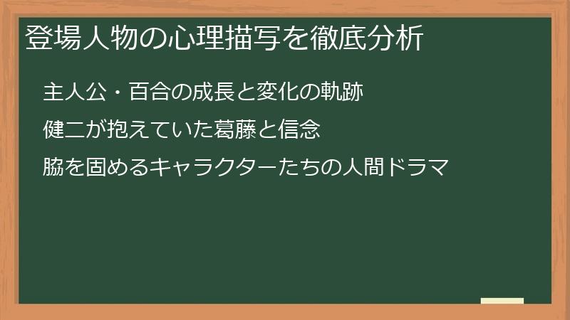 登場人物の心理描写を徹底分析
