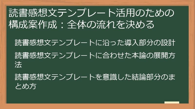 読書感想文テンプレート活用のための構成案作成：全体の流れを決める