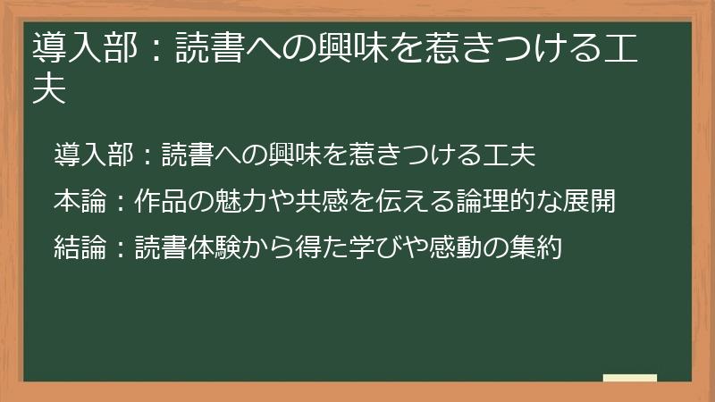 導入部：読書への興味を惹きつける工夫
