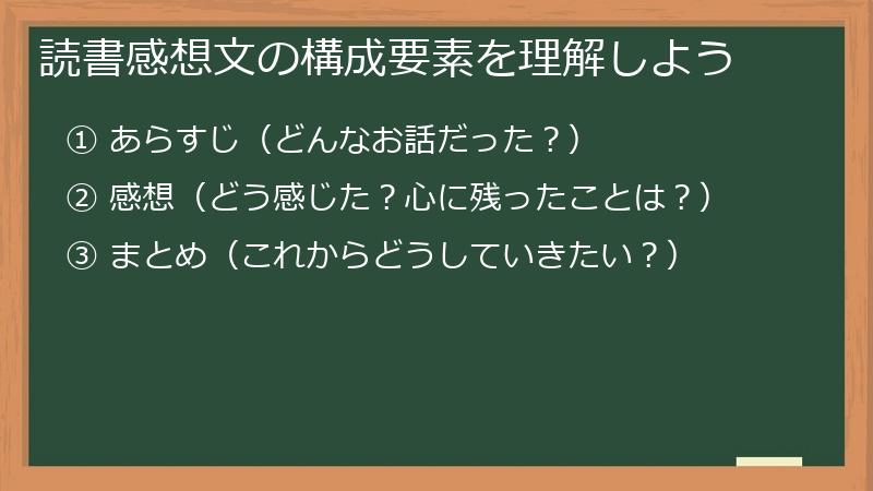 読書感想文の構成要素を理解しよう