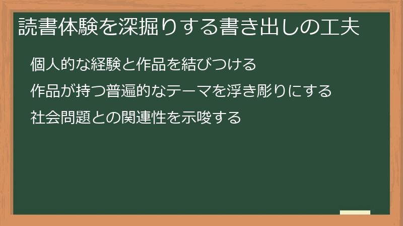 読書体験を深掘りする書き出しの工夫