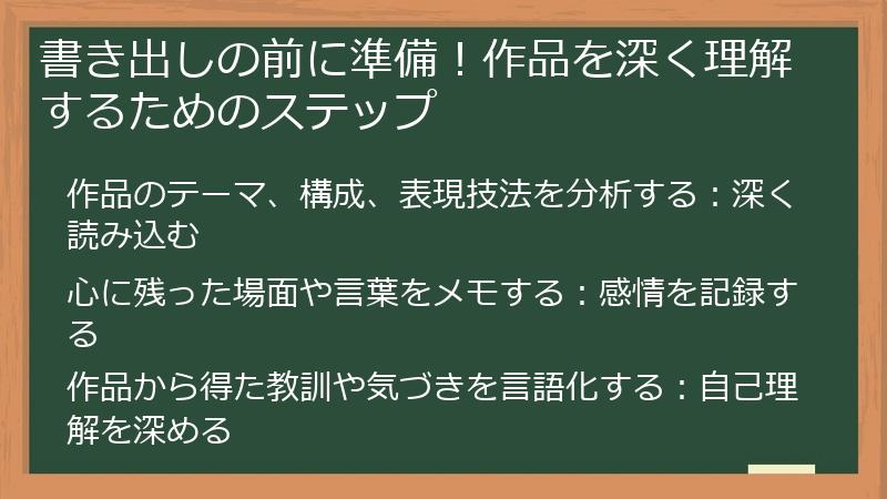 書き出しの前に準備！作品を深く理解するためのステップ