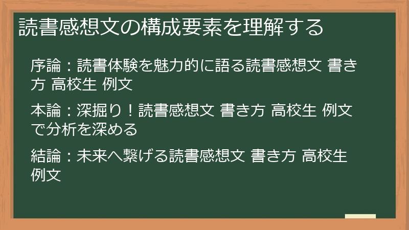 読書感想文の構成要素を理解する