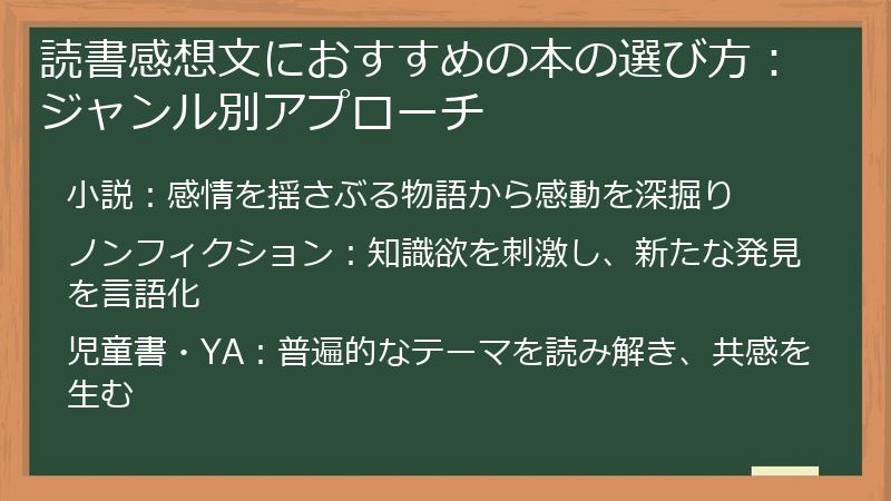 読書感想文におすすめの本の選び方：ジャンル別アプローチ