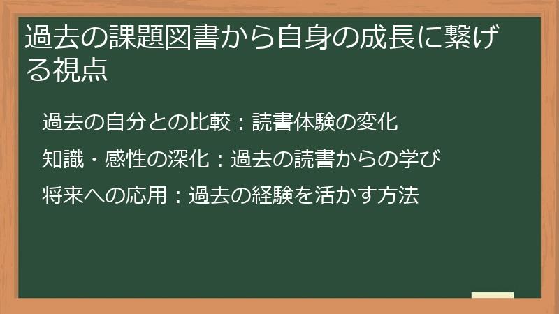 過去の課題図書から自身の成長に繋げる視点
