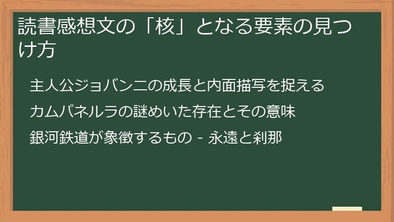 読書感想文の「核」となる要素の見つけ方