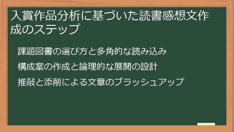 入賞作品分析に基づいた読書感想文作成のステップ