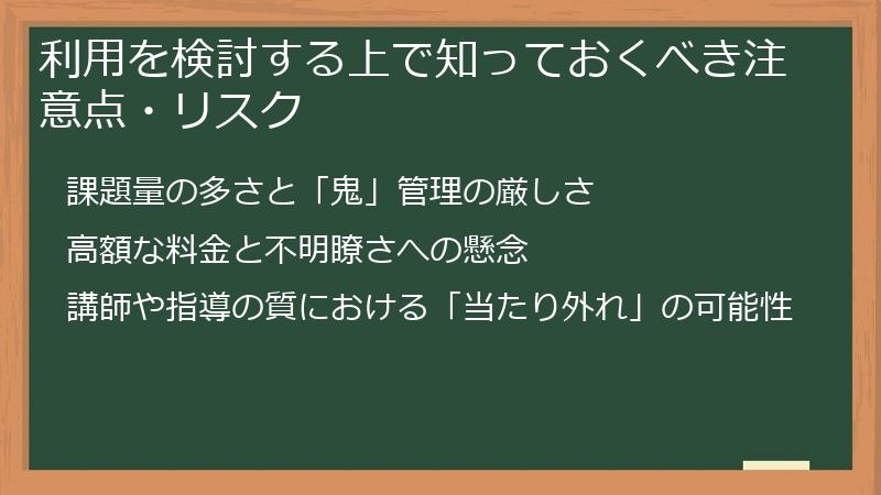 利用を検討する上で知っておくべき注意点・リスク