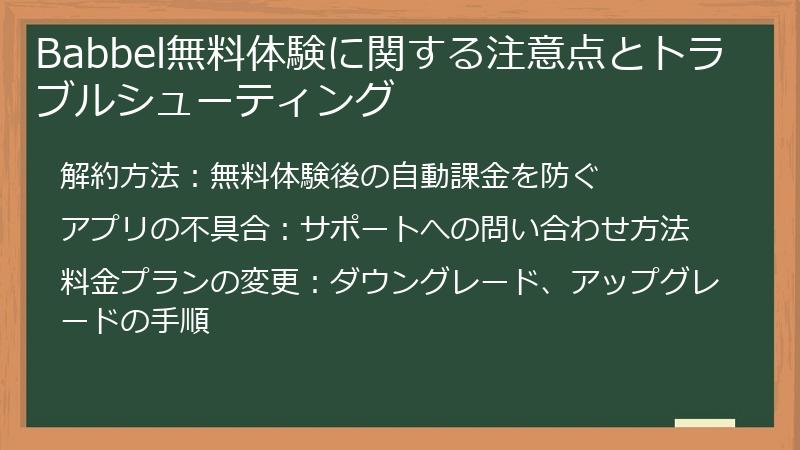 Babbel無料体験に関する注意点とトラブルシューティング