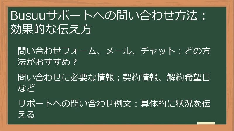 Busuuサポートへの問い合わせ方法：効果的な伝え方