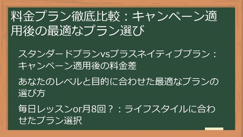 料金プラン徹底比較：キャンペーン適用後の最適なプラン選び