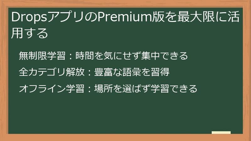 DropsアプリのPremium版を最大限に活用する