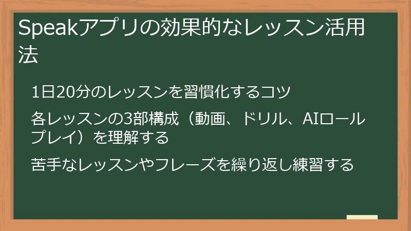 Speakアプリの効果的なレッスン活用法