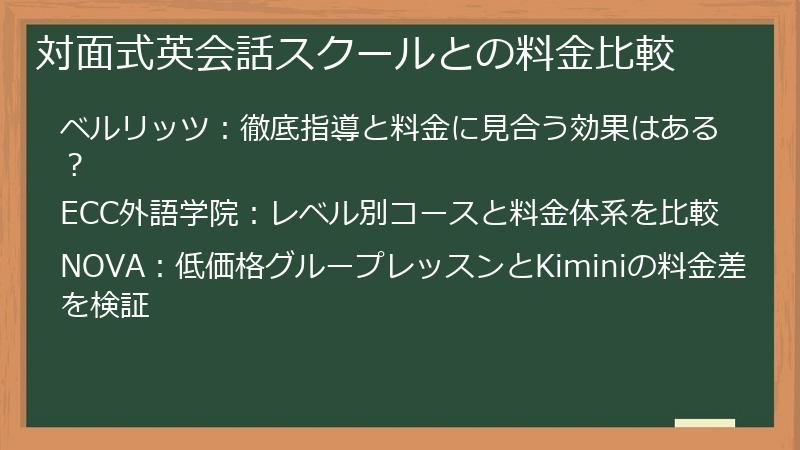 対面式英会話スクールとの料金比較