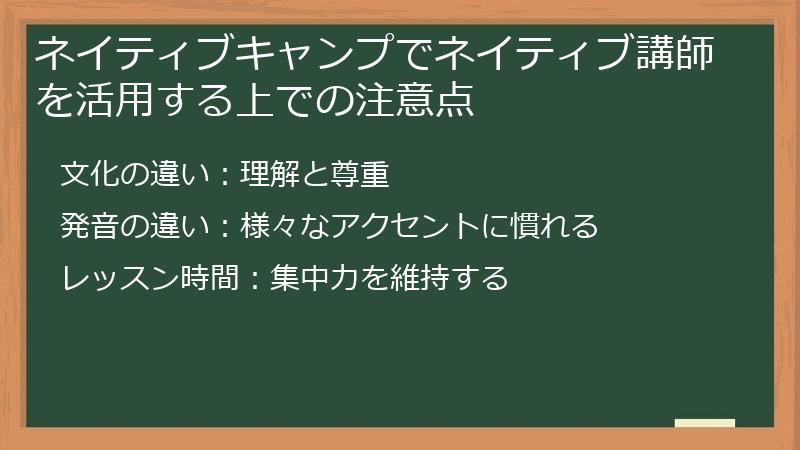 ネイティブキャンプでネイティブ講師を活用する上での注意点