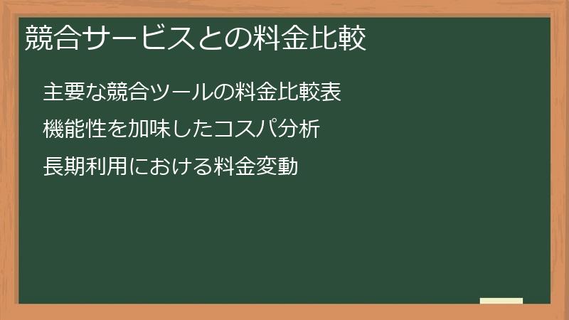 競合サービスとの料金比較